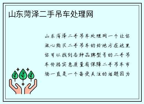 山东菏泽二手吊车处理网